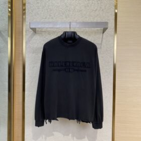 Balenciaga Letters Embroidered Crew Neck Sweatshirt