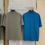 Balenciaga Letter Embroidered Short Sleeve T-Shirt Green - 图片 2