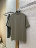 Balenciaga Letter Embroidered Short Sleeve T-Shirt Green - 图片 7