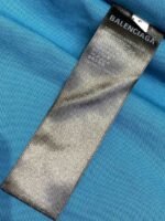 Balenciaga Letter Embroidered Short Sleeve T-Shirt Blue - 图片 9