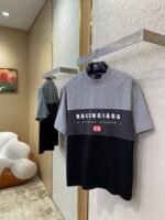 Balenciaga Letter Print Patchwork Short Sleeve T-Shirt - 图片 3