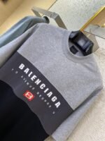Balenciaga Letter Print Patchwork Short Sleeve T-Shirt - 图片 6
