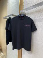 Gucci Letter Print Short Sleeve T-Shirt Black - 图片 5