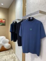 Balenciaga Wheat Ears Letters Embroidered Short Sleeve T-Shirt Black - 图片 3