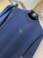 Balenciaga Wheatsheaf Letters Embroidered Short Sleeve T-Shirt Blue - 图片 6