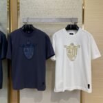 Fendi Emblem Embroidery Short Sleeve T-Shirt Navy