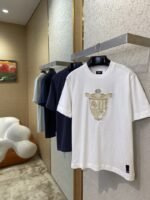 Fendi Emblem Embroidered Short Sleeve T-Shirt White - 图片 3