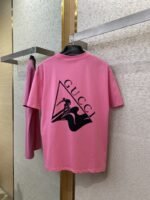 Gucci Ski Print Short Sleeve T-Shirt Pink - 图片 7