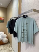 Balenciaga Blur Halo Print Short Sleeve T-Shirt Black - 图片 3