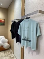 Balenciaga Blur Halo Print Short Sleeve T-Shirt Black - 图片 4