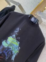 Balenciaga Blur Halo Print Short Sleeve T-Shirt Black - 图片 6