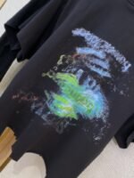 Balenciaga Blur Halo Print Short Sleeve T-Shirt Black - 图片 8