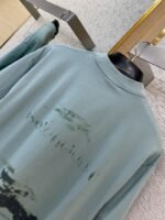 Balenciaga Blur Halo Print Short Sleeve T-Shirt Green - 图片 8