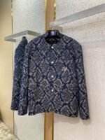 LV Snake print button-down collarless blazer - 图片 5