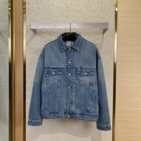 Miu Miu Patch Embroidered Denim Jacket Jacket