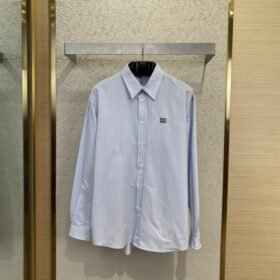 Miu Miu Logo Embroidered Check Shirt