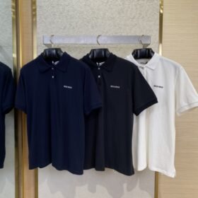 Miu Miu Logo Embroidered Polo Shirt Navy