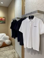 Miu Miu Logo Embroidered Polo Shirt Navy - 图片 3