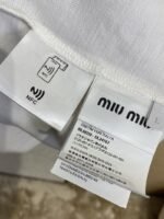 Miu Miu Logo Embroidered Polo Shirt Navy - 图片 9