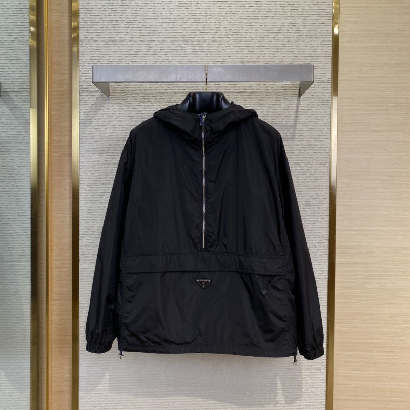 wsxc1744345177740_0.jpg Prada Hooded Nylon Jacket Coat - 图片 1
