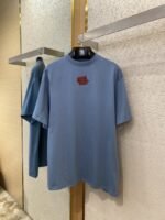Balenciaga Tape Seal Print Short Sleeve T-Shirt Blue - 图片 5