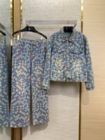 LV Colourful Checkerboard Print Denim Trousers