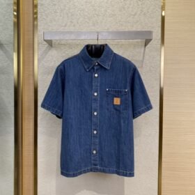 LV Earth Printed Denim Short Sleeve