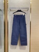 Prada Triangle Leather Label Denim Trousers