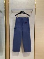 Prada Triangle Leather Label Denim Trousers - 图片 2