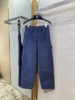 Prada Triangle Leather Label Denim Trousers - 图片 5