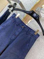 Prada Triangle Leather Label Denim Trousers - 图片 6