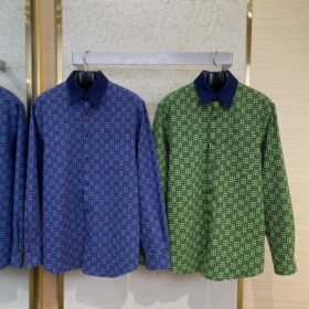 Gucci turndown collar Printed Long Sleeve Shirt Green