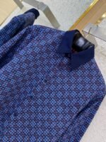 Gucci turndown collar Printed Long Sleeve Shirt Blue - 图片 6