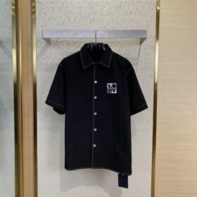 LV Letters Embroidered Short Sleeve Shirt