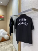 LV Letters Embroidered Short Sleeve Shirt - 图片 4