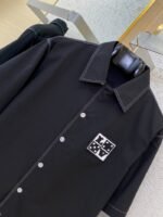 LV Letters Embroidered Short Sleeve Shirt - 图片 6