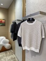 Fendi Full Print FF Knit Short Sleeve Black - 图片 3