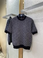 Fendi Full Print FF Knit Short Sleeve Black - 图片 5