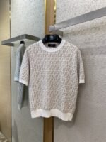 Fendi Full Print FF Knit Short Sleeve White - 图片 5