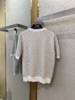 Fendi Full Print FF Knit Short Sleeve White - 图片 7
