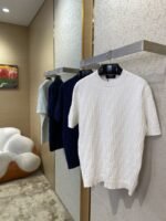 Fendi FF Jacquard Knit Short Sleeve T-Shirt White - 图片 3