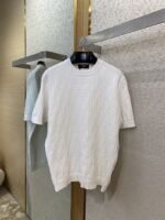 Fendi FF Jacquard Knit Short Sleeve T-Shirt White - 图片 5