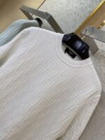 Fendi FF Jacquard Knit Short Sleeve T-Shirt White - 图片 6