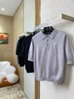 Fendi Embossed Logo Polo Neck Short Sleeve Black - 图片 3