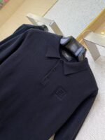 Fendi Embossed Logo Polo Neck Short Sleeve Black - 图片 6