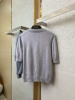 Fendi Embossed Logo Polo Neck Short Sleeve Grey - 图片 7