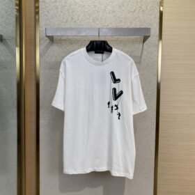 LV Printed Round Neck Short Sleeve T-Shirt
