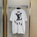 LV Printed Round Neck Short Sleeve T-Shirt - 图片 2