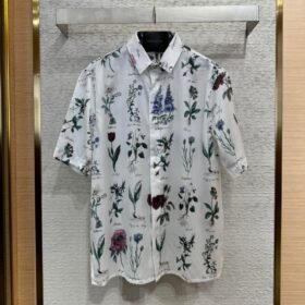Dior Floral Lapel Short Sleeve Shirt