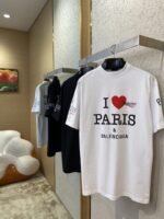 Balenciaga Love Print Short Sleeve T-Shirt Black - 图片 3